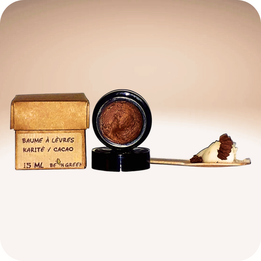 Baume à lèvres - Karité/Cacao : apaisant, régénérant, protecteur, antioxydant et glossy 